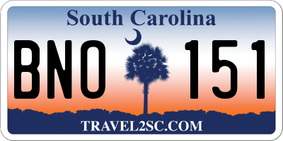 SC license plate BNO151