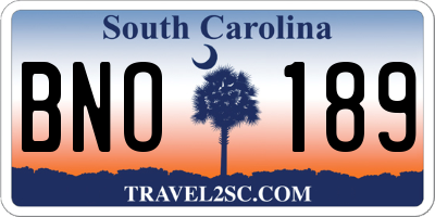 SC license plate BNO189