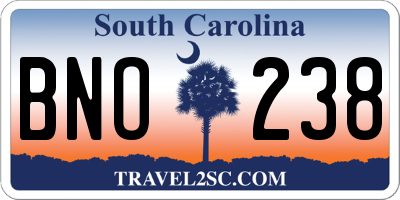 SC license plate BNO238