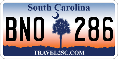 SC license plate BNO286