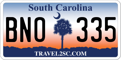 SC license plate BNO335