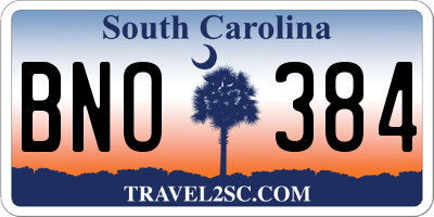 SC license plate BNO384