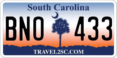 SC license plate BNO433