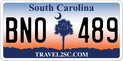 SC license plate BNO489