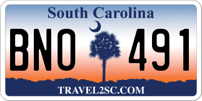 SC license plate BNO491