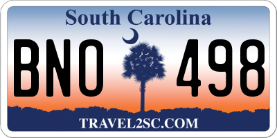 SC license plate BNO498