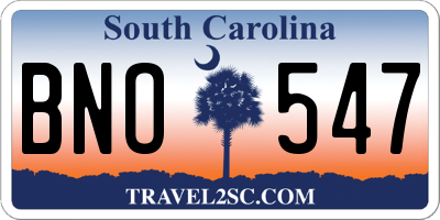 SC license plate BNO547