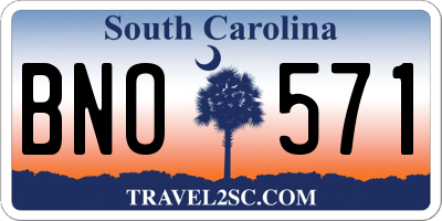 SC license plate BNO571