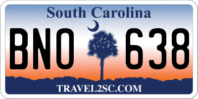 SC license plate BNO638