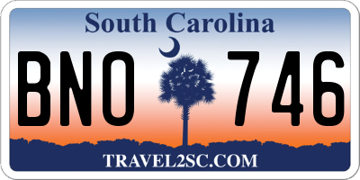 SC license plate BNO746