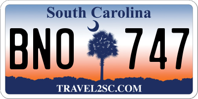 SC license plate BNO747