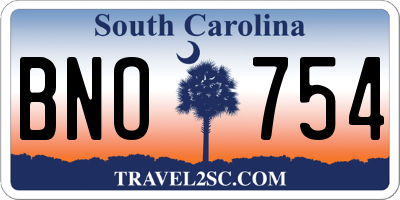 SC license plate BNO754