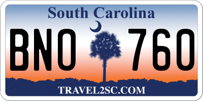 SC license plate BNO760
