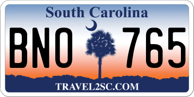 SC license plate BNO765