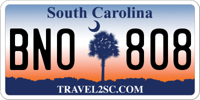 SC license plate BNO808