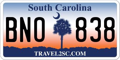 SC license plate BNO838