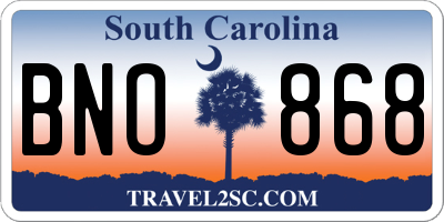 SC license plate BNO868