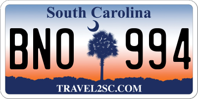 SC license plate BNO994