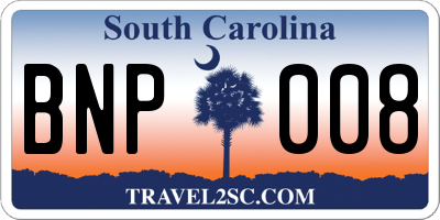 SC license plate BNP008