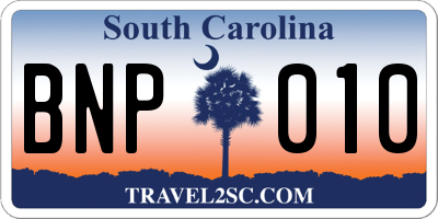 SC license plate BNP010
