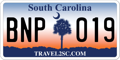 SC license plate BNP019