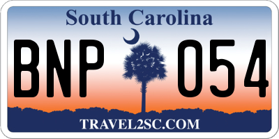 SC license plate BNP054