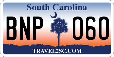 SC license plate BNP060