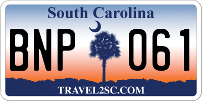 SC license plate BNP061
