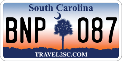 SC license plate BNP087