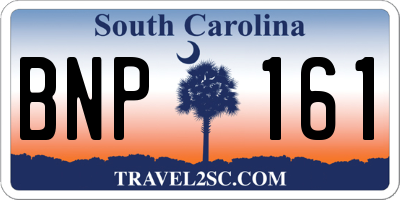 SC license plate BNP161