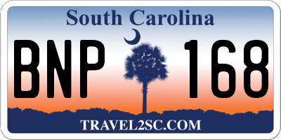 SC license plate BNP168