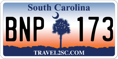 SC license plate BNP173