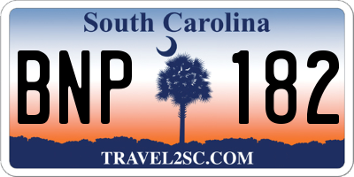 SC license plate BNP182