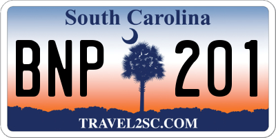 SC license plate BNP201