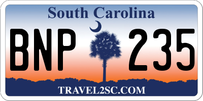 SC license plate BNP235