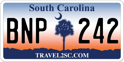 SC license plate BNP242