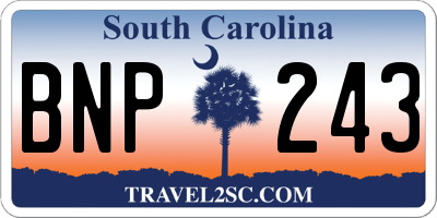 SC license plate BNP243