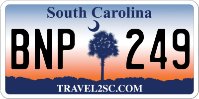 SC license plate BNP249