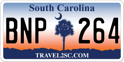 SC license plate BNP264