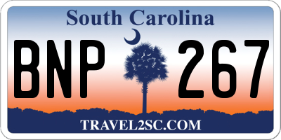 SC license plate BNP267