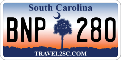SC license plate BNP280