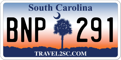 SC license plate BNP291