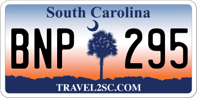 SC license plate BNP295