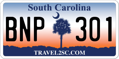SC license plate BNP301