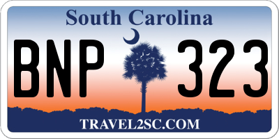 SC license plate BNP323