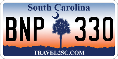 SC license plate BNP330