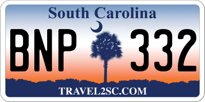 SC license plate BNP332