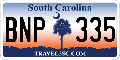 SC license plate BNP335
