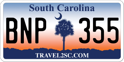 SC license plate BNP355