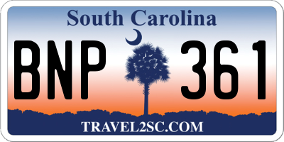 SC license plate BNP361
